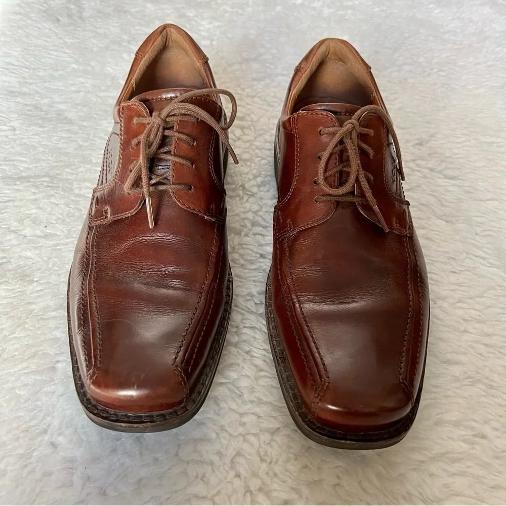 Ecco Brown Leather Oxford Men’s Comfort Shoes size 43 US 10